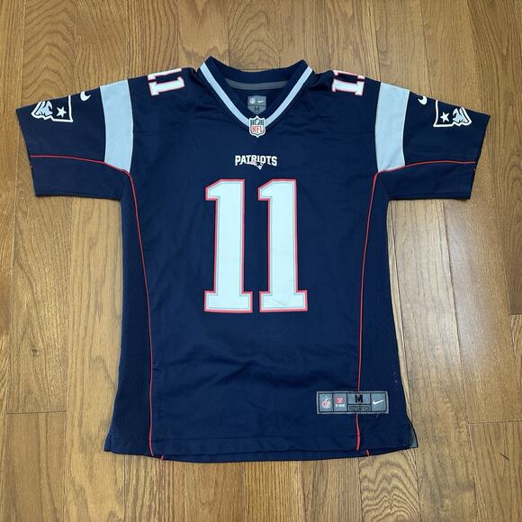 Nike NFL New England Patriots Edelman Navy Football Jersey Boys Size Medium - Picture 1 of 6